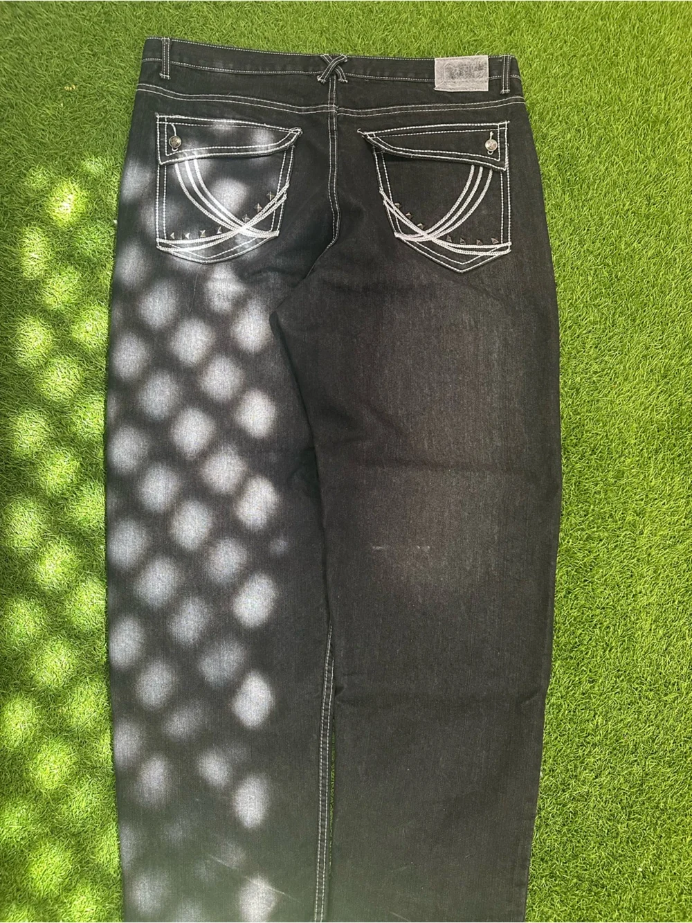 Y2k Old skool Jeans with Contrast Stitching